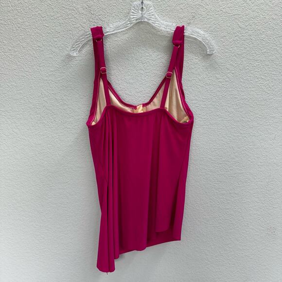 Magicsuit Swimsuit Size 8 Ruby Pink Tankini V Neck Summer Vacation New - Picture 3 of 6